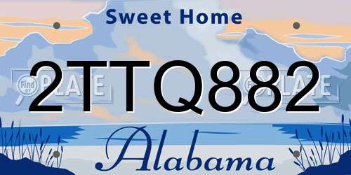 2TTQ882 Alabama License Plate