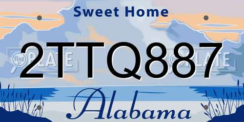 2TTQ887 Alabama License Plate