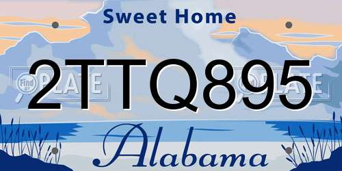 2TTQ895 Alabama License Plate