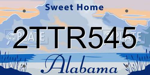 2TTR545 Alabama License Plate