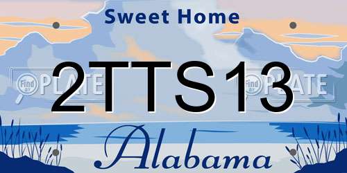 2TTS13 Alabama License Plate