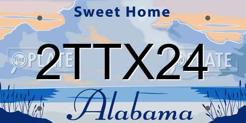 2TTX24 Alabama License Plate