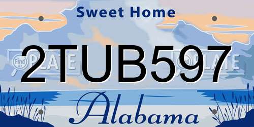 2TUB597 Alabama License Plate