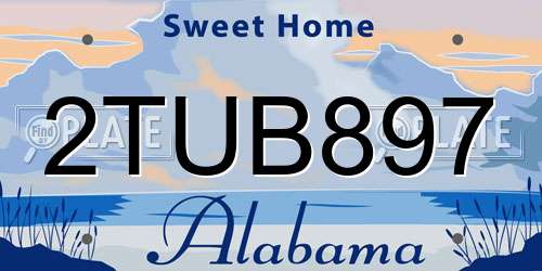 2TUB897 Alabama License Plate