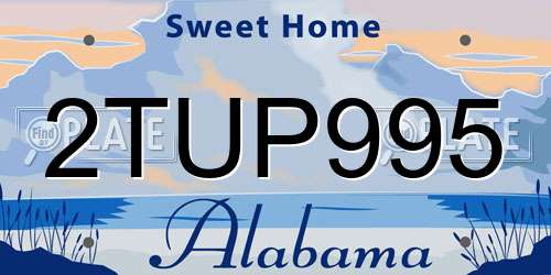 2TUP995 Alabama License Plate