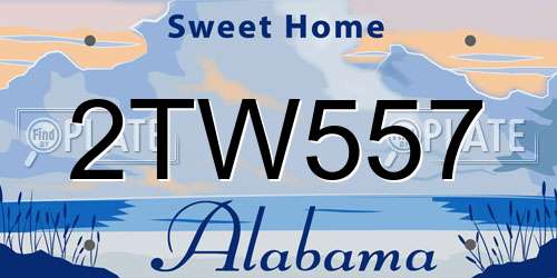 2TW557 Alabama License Plate