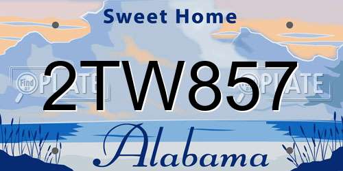 2TW857 Alabama License Plate