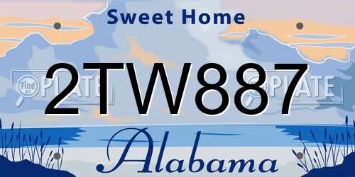 2TW887 Alabama License Plate