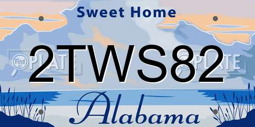 2TWS82 Alabama License Plate