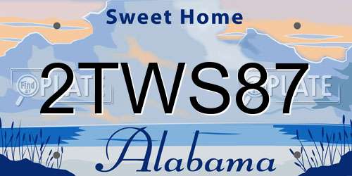 2TWS87 Alabama License Plate
