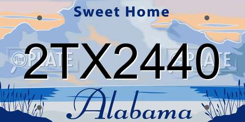 2TX2440 Alabama License Plate