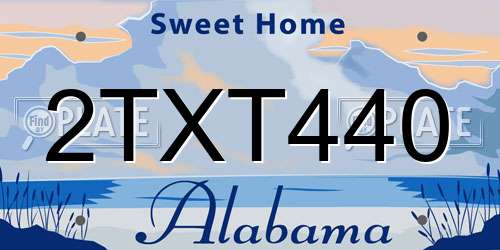 2TXT440 Alabama License Plate