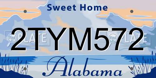 2TYM572 Alabama License Plate