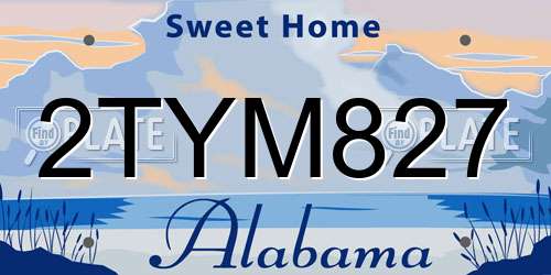 2TYM827 Alabama License Plate