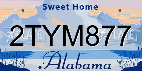 2TYM877 Alabama License Plate