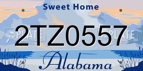 2TZ0557 Alabama License Plate