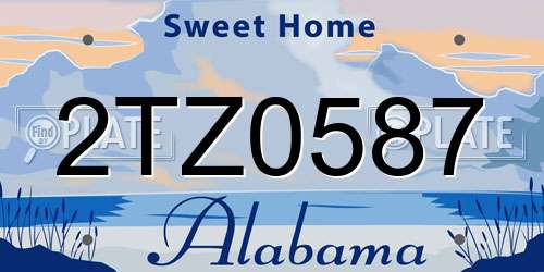 2TZ0587 Alabama License Plate
