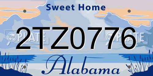 2TZ0776 Alabama License Plate