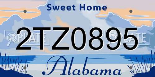 2TZ0895 Alabama License Plate