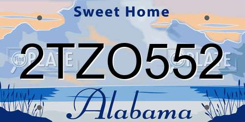 2TZO552 Alabama License Plate