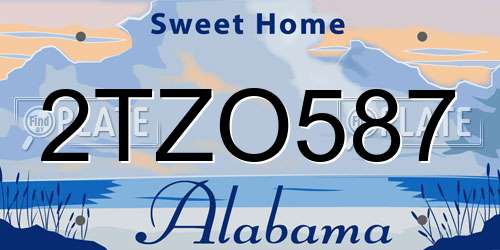 2TZO587 Alabama License Plate
