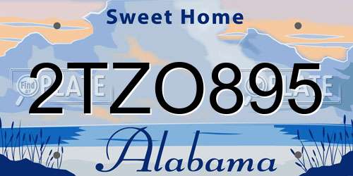 2TZO895 Alabama License Plate
