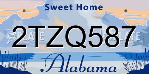 2TZQ587 Alabama License Plate