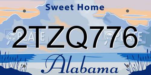 2TZQ776 Alabama License Plate