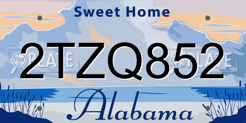 2TZQ852 Alabama License Plate