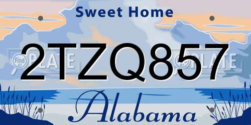 2TZQ857 Alabama License Plate