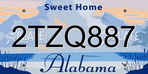 2TZQ887 Alabama License Plate