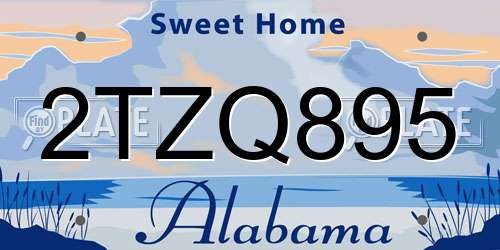2TZQ895 Alabama License Plate