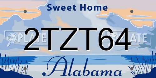 2TZT64 Alabama License Plate