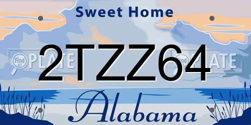 2TZZ64 Alabama License Plate