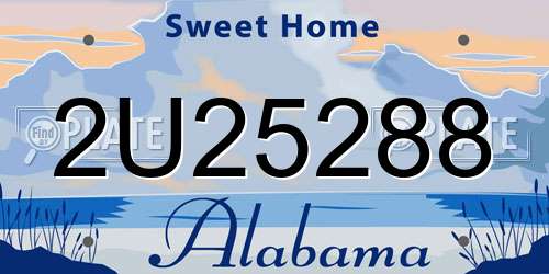 2U25288 Alabama License Plate