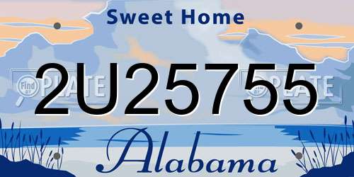 2U25755 Alabama License Plate
