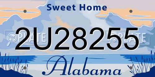 2U28255 Alabama License Plate