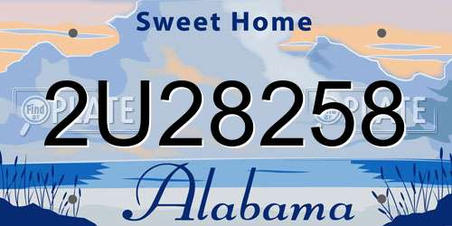2U28258 Alabama License Plate