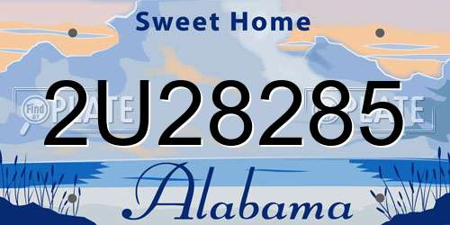 2U28285 Alabama License Plate