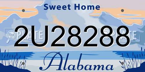 2U28288 Alabama License Plate