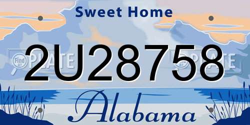 2U28758 Alabama License Plate