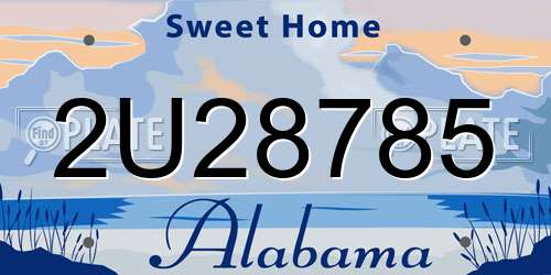 2U28785 Alabama License Plate