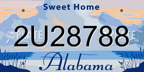 2U28788 Alabama License Plate