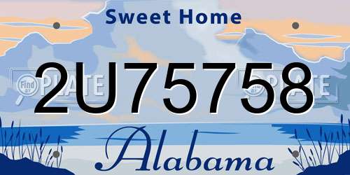 2U75758 Alabama License Plate