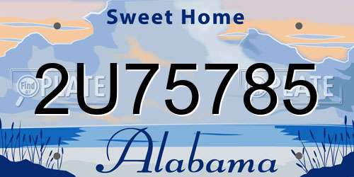 2U75785 Alabama License Plate