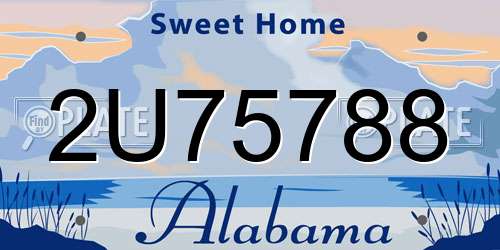 2U75788 Alabama License Plate