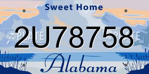 2U78758 Alabama License Plate