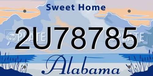 2U78785 Alabama License Plate