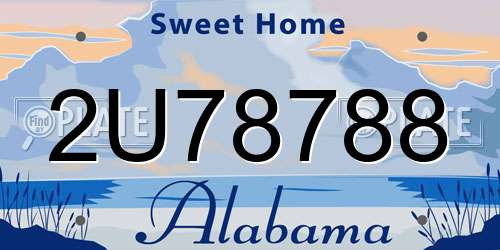 2U78788 Alabama License Plate