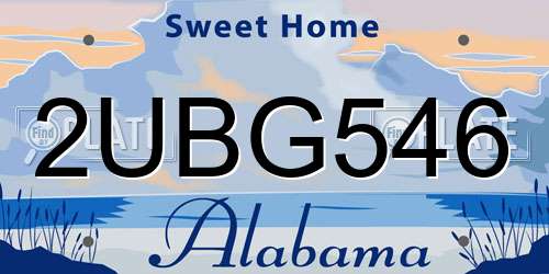 2UBG546 Alabama License Plate